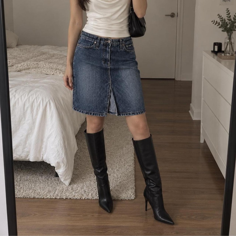 Y2k jean skirt